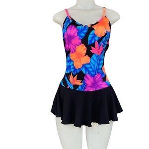 Pacific Connection Swimsuit Dress One Piece Tropical Size M